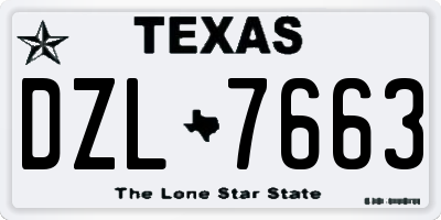 TX license plate DZL7663