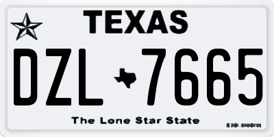TX license plate DZL7665