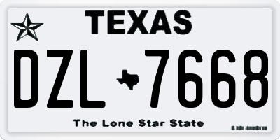 TX license plate DZL7668