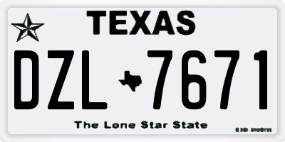 TX license plate DZL7671