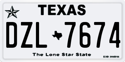 TX license plate DZL7674