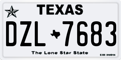 TX license plate DZL7683