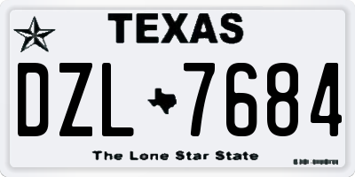 TX license plate DZL7684