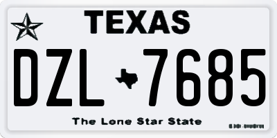TX license plate DZL7685