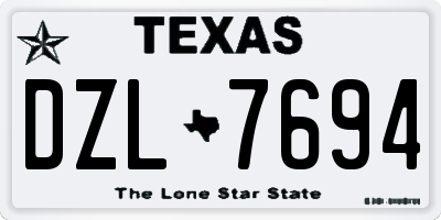 TX license plate DZL7694