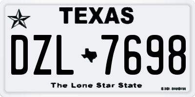 TX license plate DZL7698