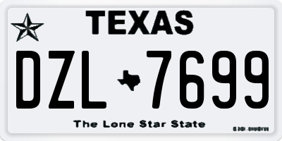 TX license plate DZL7699