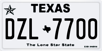 TX license plate DZL7700