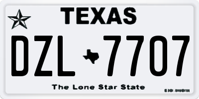 TX license plate DZL7707