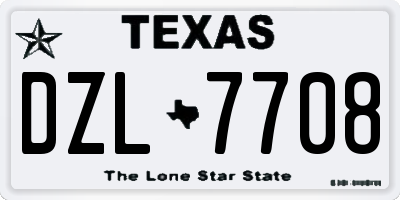 TX license plate DZL7708
