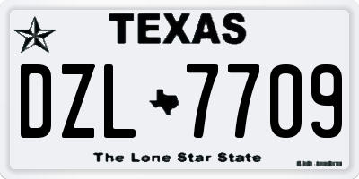 TX license plate DZL7709