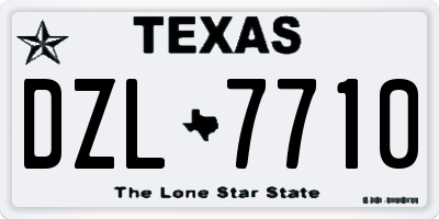 TX license plate DZL7710