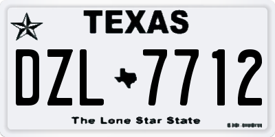TX license plate DZL7712
