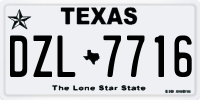 TX license plate DZL7716