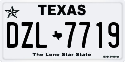 TX license plate DZL7719