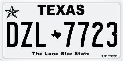 TX license plate DZL7723