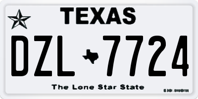 TX license plate DZL7724