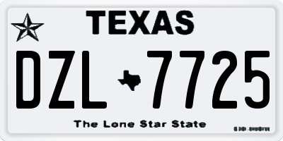 TX license plate DZL7725