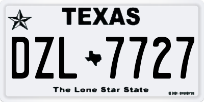 TX license plate DZL7727