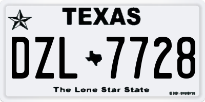 TX license plate DZL7728