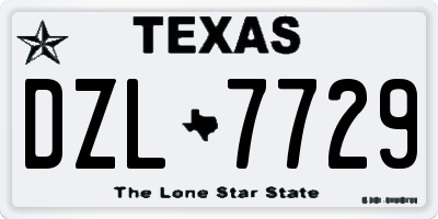 TX license plate DZL7729