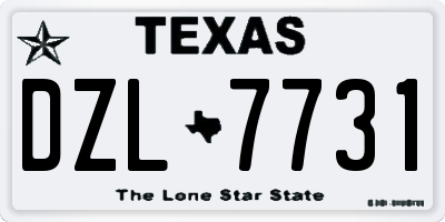 TX license plate DZL7731