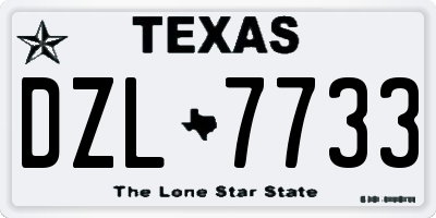 TX license plate DZL7733