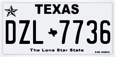TX license plate DZL7736