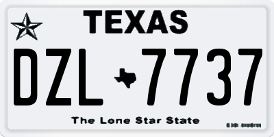 TX license plate DZL7737