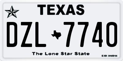 TX license plate DZL7740