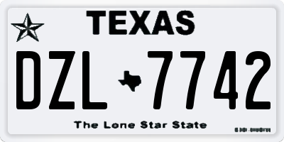 TX license plate DZL7742