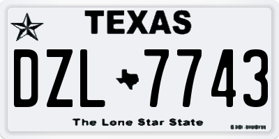 TX license plate DZL7743