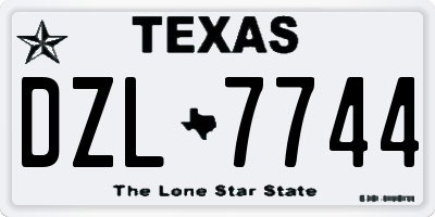 TX license plate DZL7744
