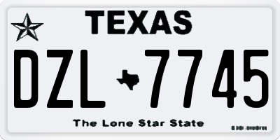 TX license plate DZL7745