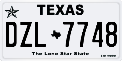 TX license plate DZL7748
