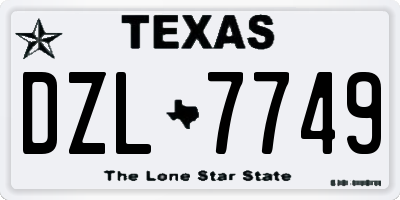 TX license plate DZL7749