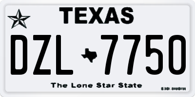 TX license plate DZL7750