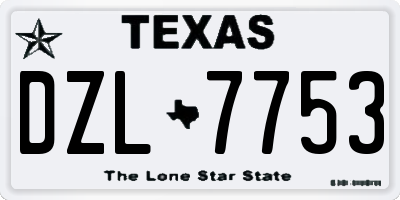 TX license plate DZL7753