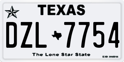 TX license plate DZL7754