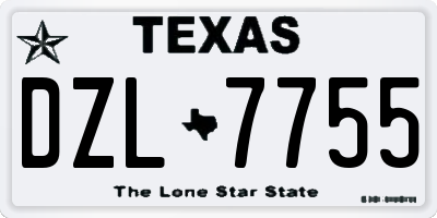 TX license plate DZL7755