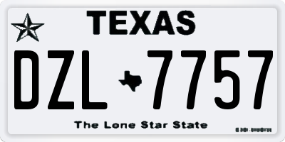 TX license plate DZL7757