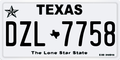 TX license plate DZL7758