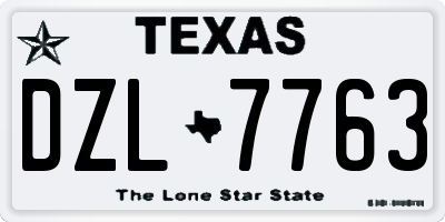 TX license plate DZL7763