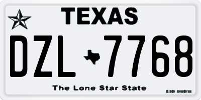 TX license plate DZL7768