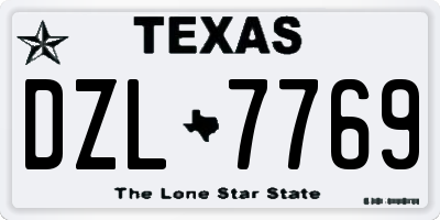 TX license plate DZL7769