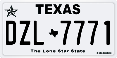TX license plate DZL7771
