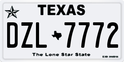 TX license plate DZL7772