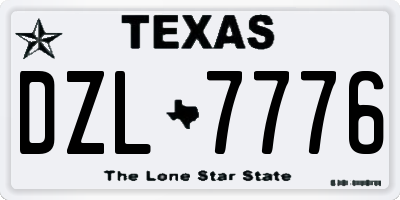 TX license plate DZL7776