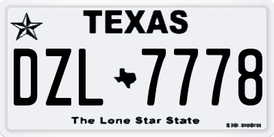 TX license plate DZL7778
