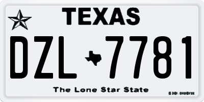 TX license plate DZL7781